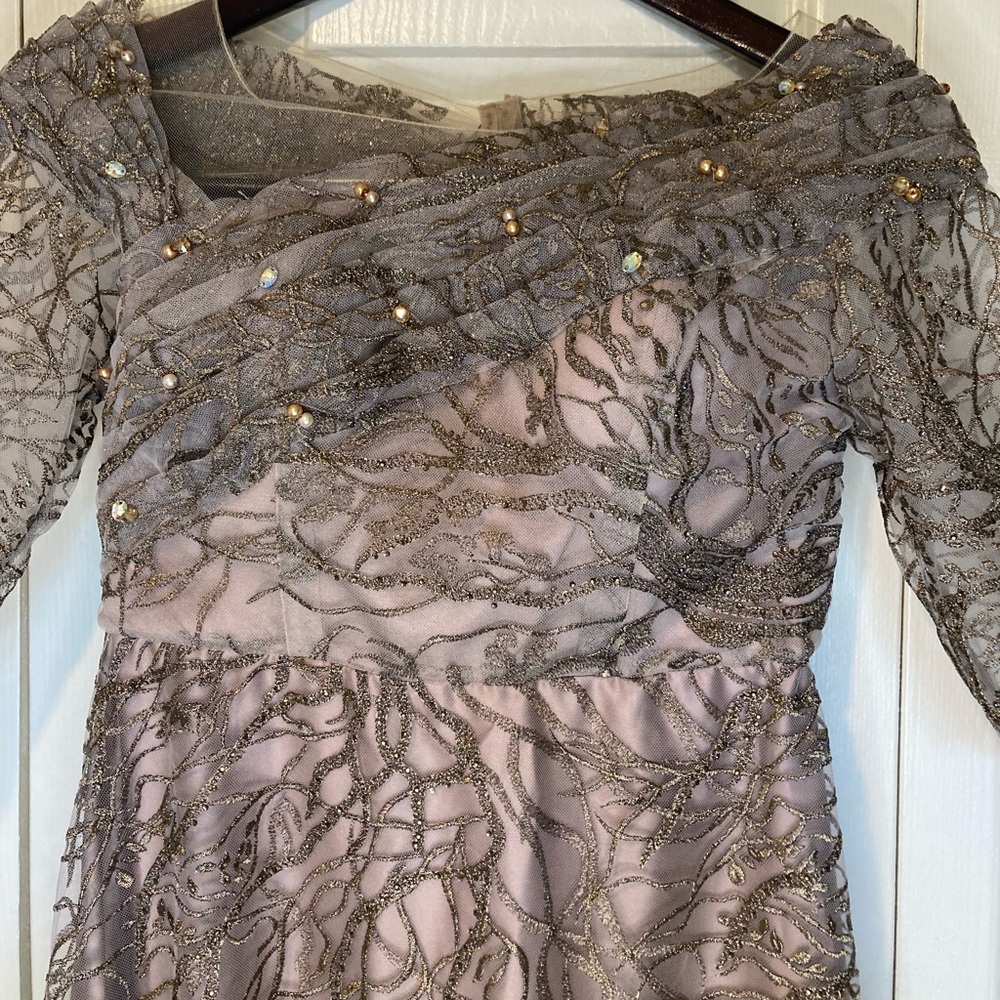 Kanwal Malik Moestaram Pakistani Indian Formal Wedding Dress Gold Brown Mocha - Picture 5 of 13